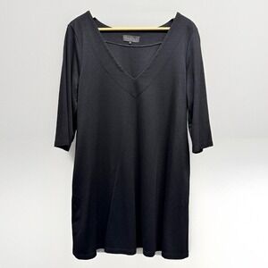 HATCH Maternity Dress‎ Size 2 Black V-Neck 3/4 Sleeve Pockets Casual Work Party